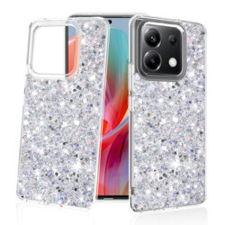 Husa cu sclipici Xiaomi Poco X6 Techsuit Sparkly Glitter, alb