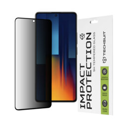 Folie sticla Xiaomi Poco M6 Pro 4G Techsuit 111D Privacy Full Glue, negru