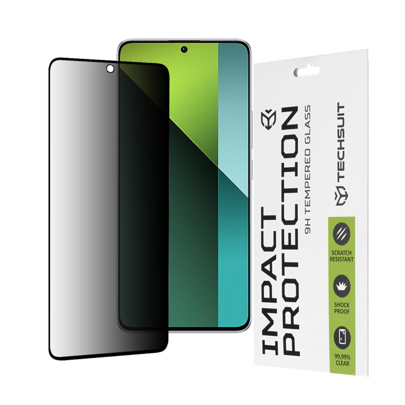 Folie sticla Xiaomi Redmi Note 13 Pro 5G Techsuit 111D Privacy Full Glue, negru