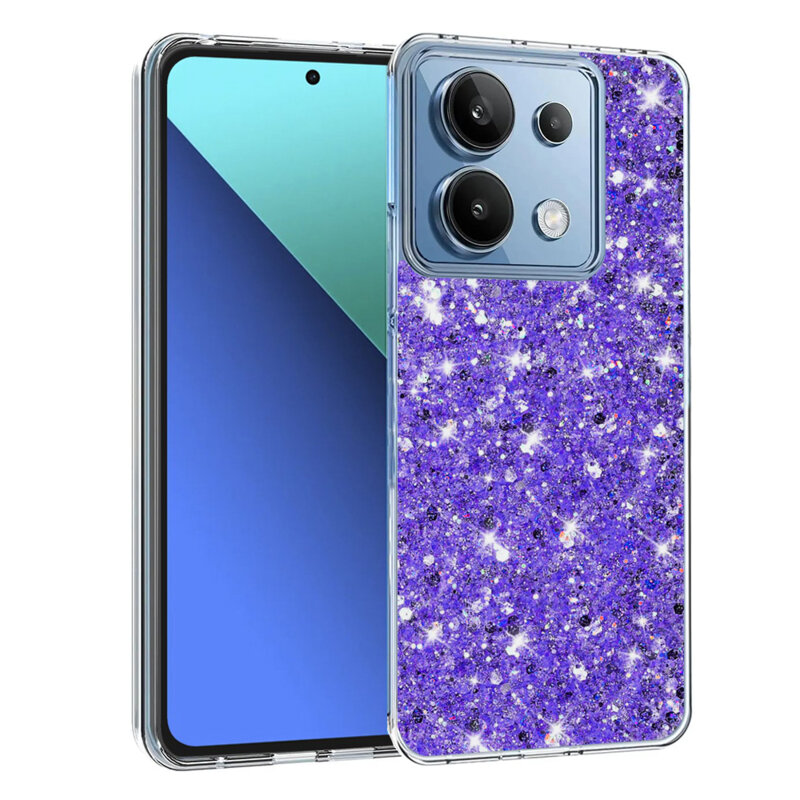 Husa cu sclipici Xiaomi Redmi Note 13 4G Techsuit Sparkly Glitter, mov