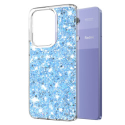 Husa cu sclipici Xiaomi Poco M6 Pro 4G Techsuit Sparkly Glitter, bleu