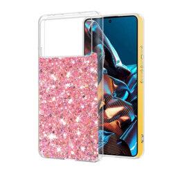 Husa cu sclipici Xiaomi Poco X6 Pro Techsuit Sparkly Glitter, roz