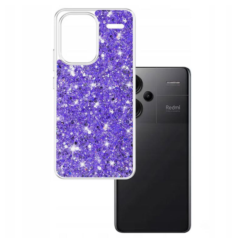 Husa cu sclipici Xiaomi Redmi Note 13 Pro+ 5G Techsuit Sparkly Glitter, mov