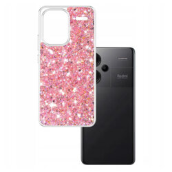 Husa cu sclipici Xiaomi Redmi Note 13 Pro+ 5G Techsuit Sparkly Glitter, roz