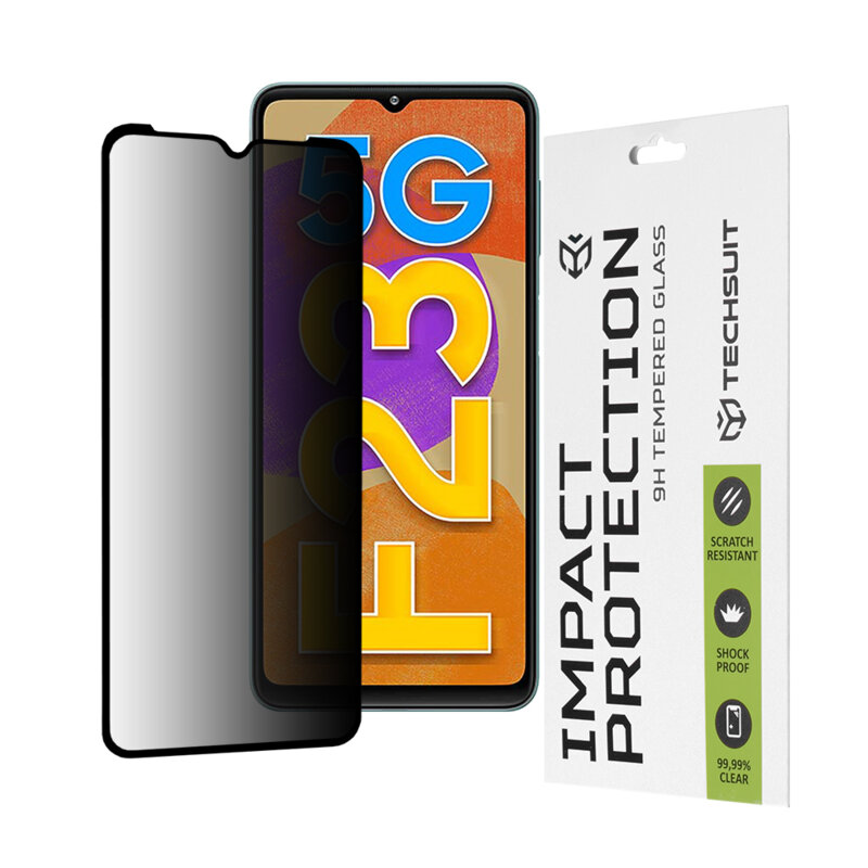 Folie sticla Samsung Galaxy F23 Techsuit 111D Privacy Full Glue, negru