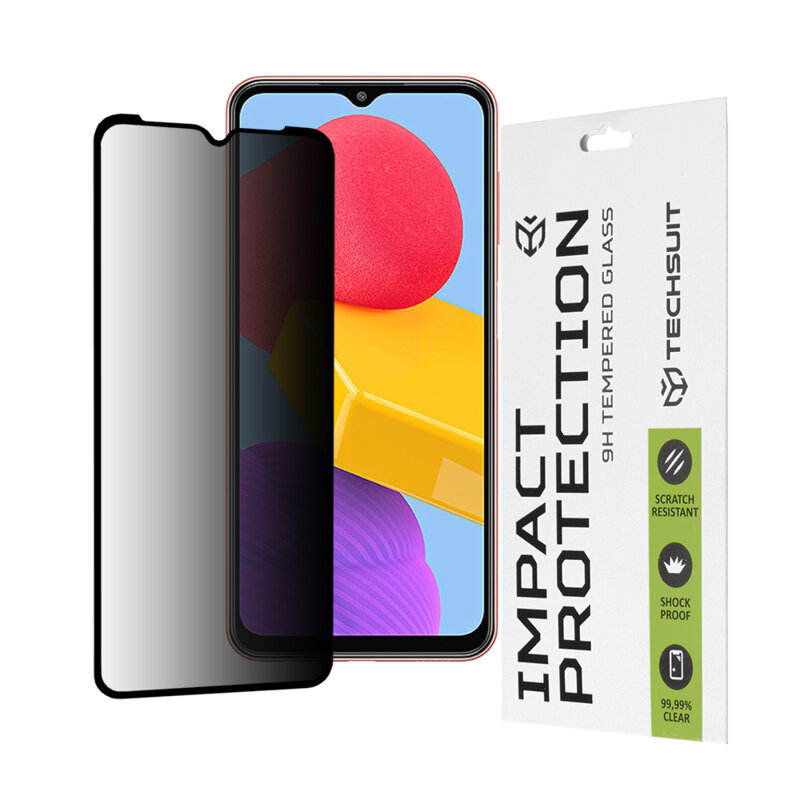 Folie sticla Samsung Galaxy M13 Techsuit 111D Privacy Full Glue, negru
