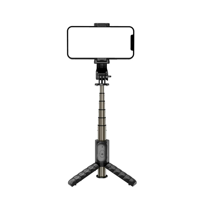 Mini selfie stick Bluetooth cu telecomanda Techsuit Q10, 68cm