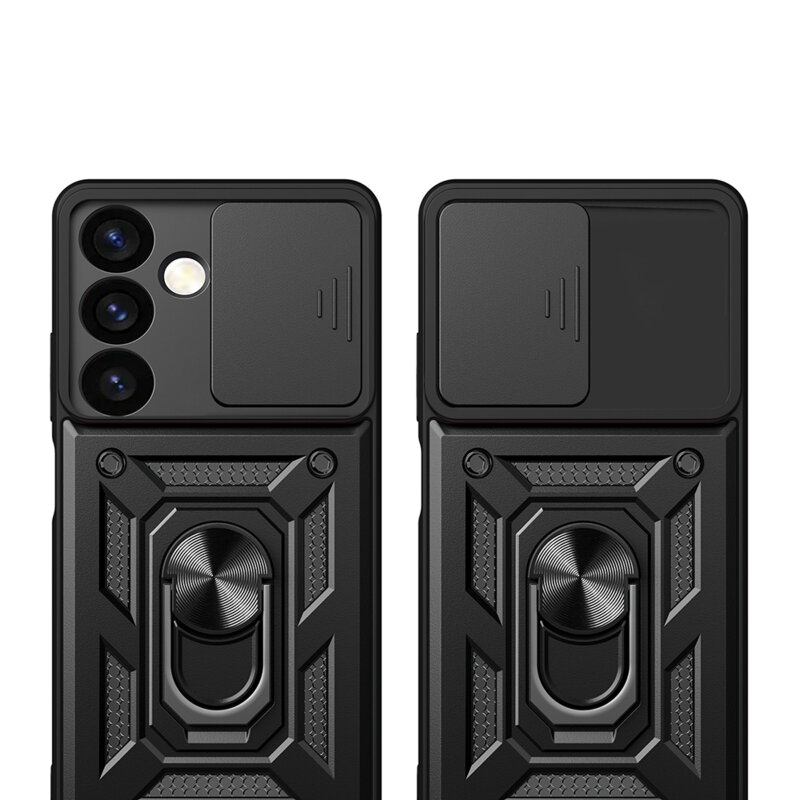 Husa Samsung Galaxy S24 FE protectie camera Techsuit CamShield Series, negru