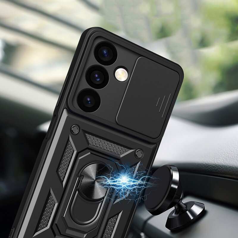 Husa Samsung Galaxy S24 FE protectie camera Techsuit CamShield Series, negru