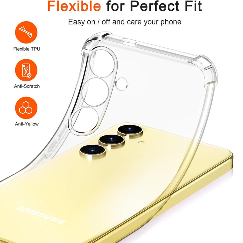 Husa Samsung Galaxy S24 FE Techsuit Shockproof Clear Silicone, transparenta