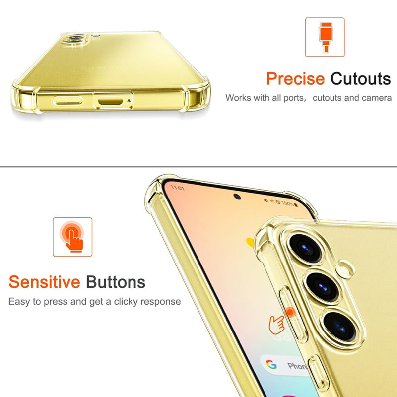 Husa Samsung Galaxy S24 FE Techsuit Shockproof Clear Silicone, transparenta