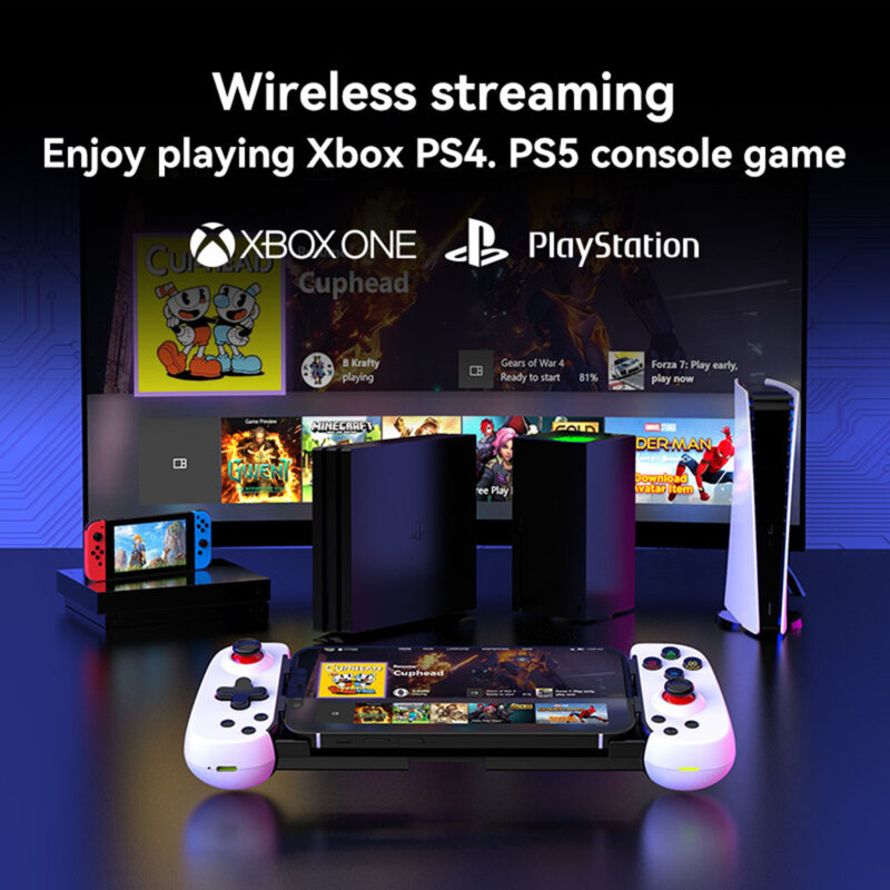 Gamepad Wireless Bluetooth 400mAh, Techsuit D6 DP, alb