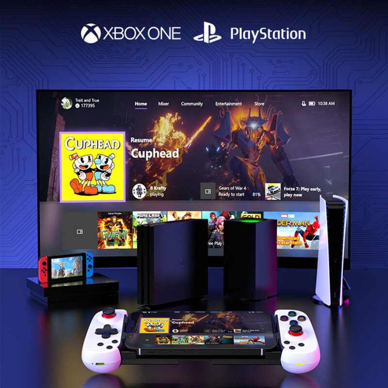 Gamepad Wireless Bluetooth 400mAh, Techsuit D6 DP, alb