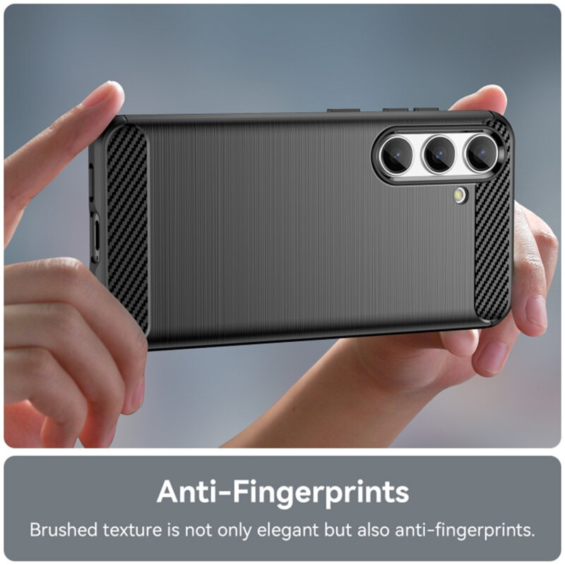 Husa Samsung Galaxy S24 FE Techsuit Carbon Silicone, negru