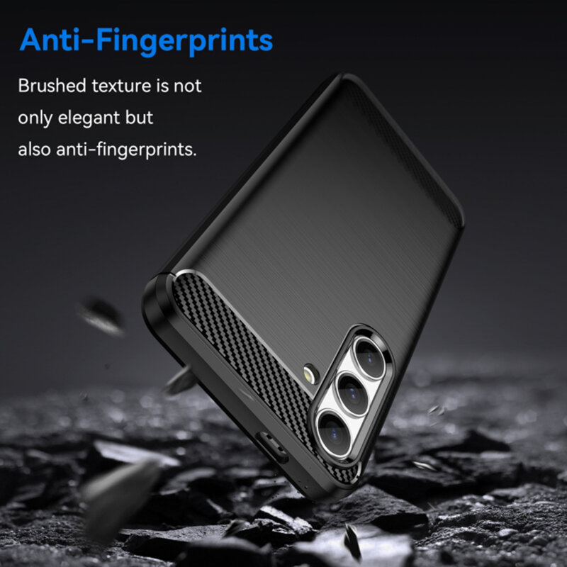 Husa Samsung Galaxy S24 FE Techsuit Carbon Silicone, negru