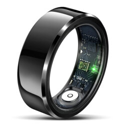Inel smart unisex premium Techsuit R6, 62.2mm, EcTri, negru