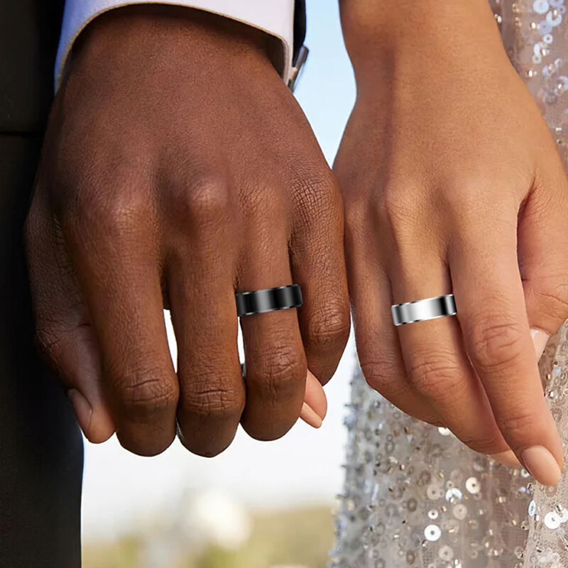 Inel smart unisex premium Techsuit R6, 64.7mm, EcTri, negru