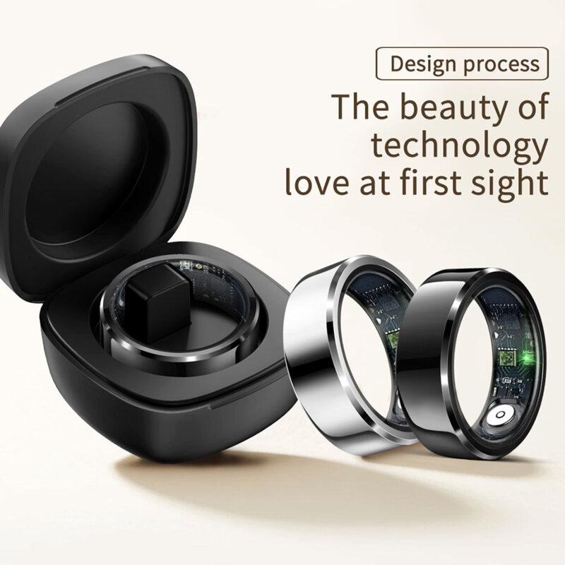 Inel smart unisex premium Techsuit R6, 66.91mm, EcTri, argintiu