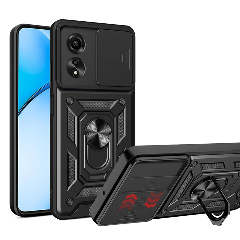 Husa Oppo A60 4G protectie camera Techsuit CamShield Series, negru