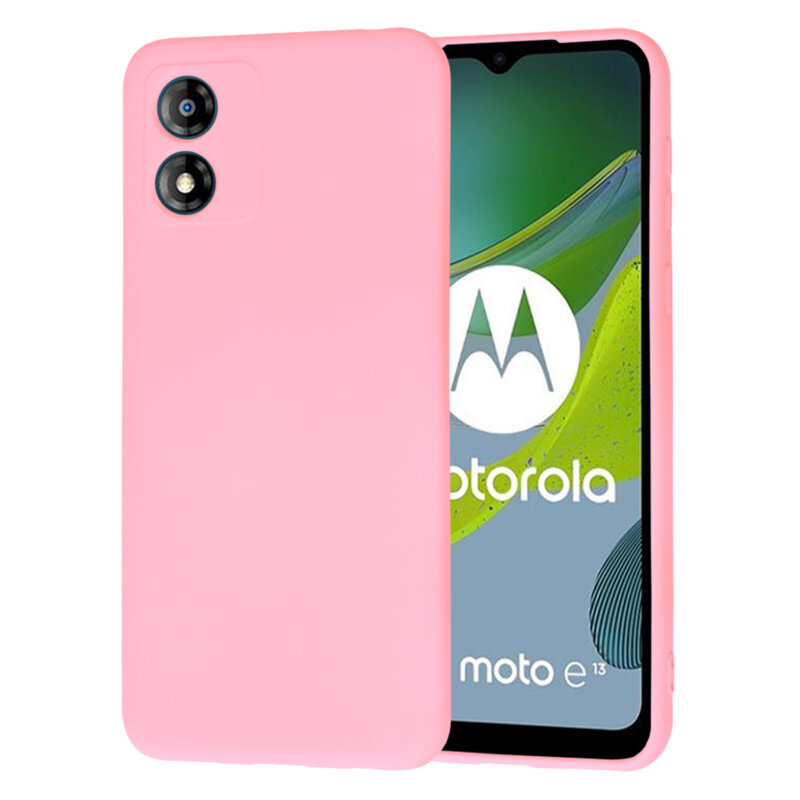 Husa silicon Motorola Moto E13 Techsuit SoftFlex, roz