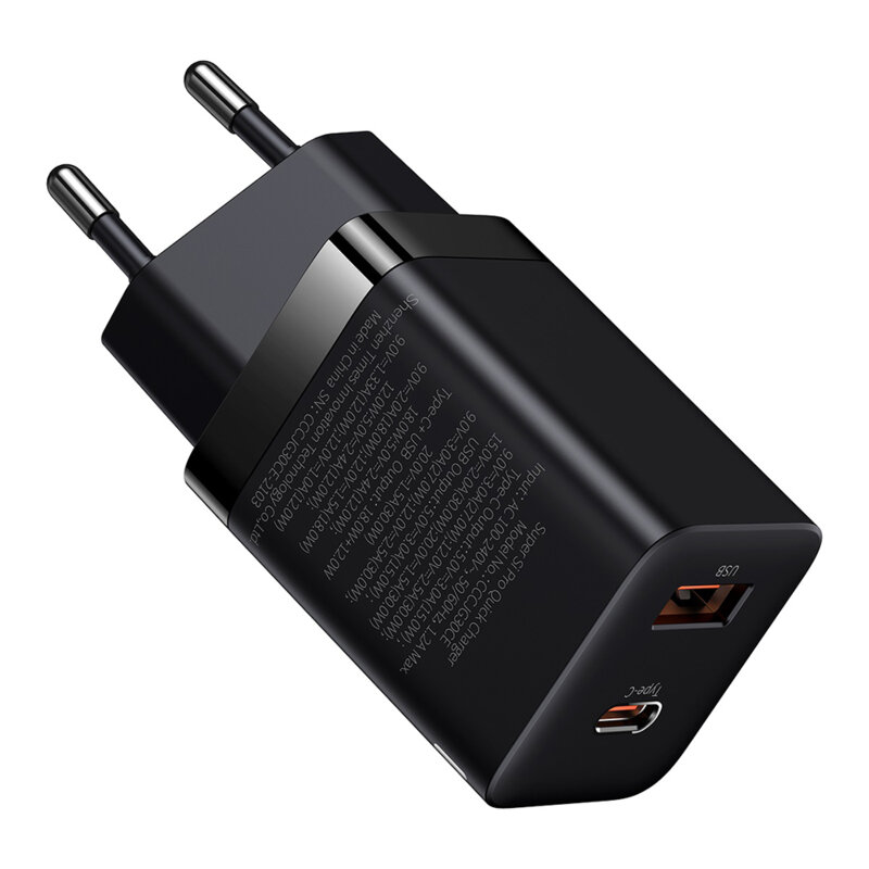 Incarcator Type C Fast Charge 30W Baseus Super Si Pro, negru