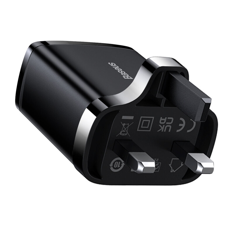 Incarcator priza UK Baseus Compact 30W, 3in1, negru, CCXJ030101