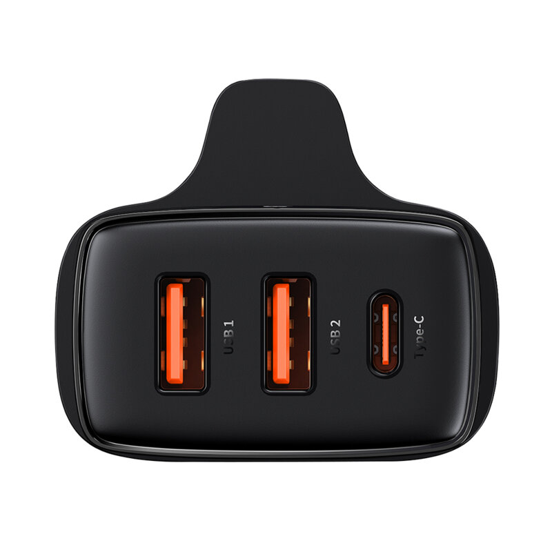 Incarcator priza UK Baseus Compact 30W, 3in1, negru, CCXJ030101