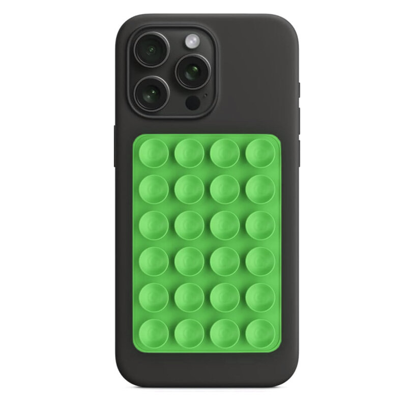 Suport adeziv cu ventuze pentru telefon Techsuit SG-PAD, verde