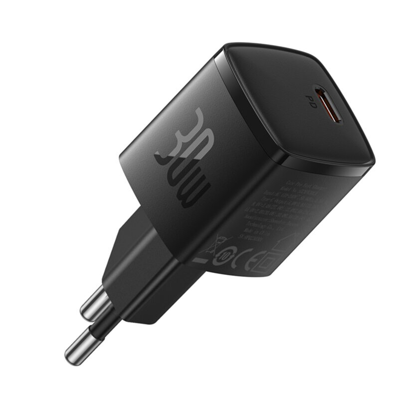 Incarcator priza tip C Fast Charge Baseus Cube Pro, 30W, negru