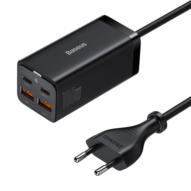 Statie de incarcare 100W Baseus GaN3 Pro, cablu USB-C, negru