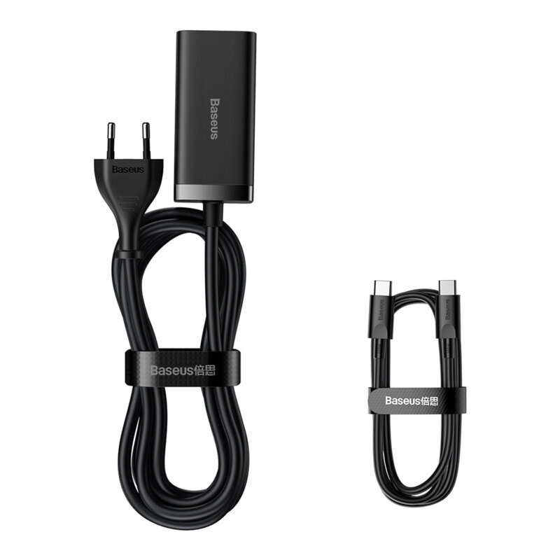 Statie de incarcare 100W Baseus GaN3 Pro, cablu USB-C, negru