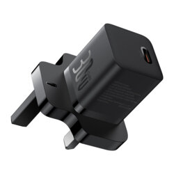 Incarcator priza UK tip C Fast Charge Baseus GaN5, 30W, negru