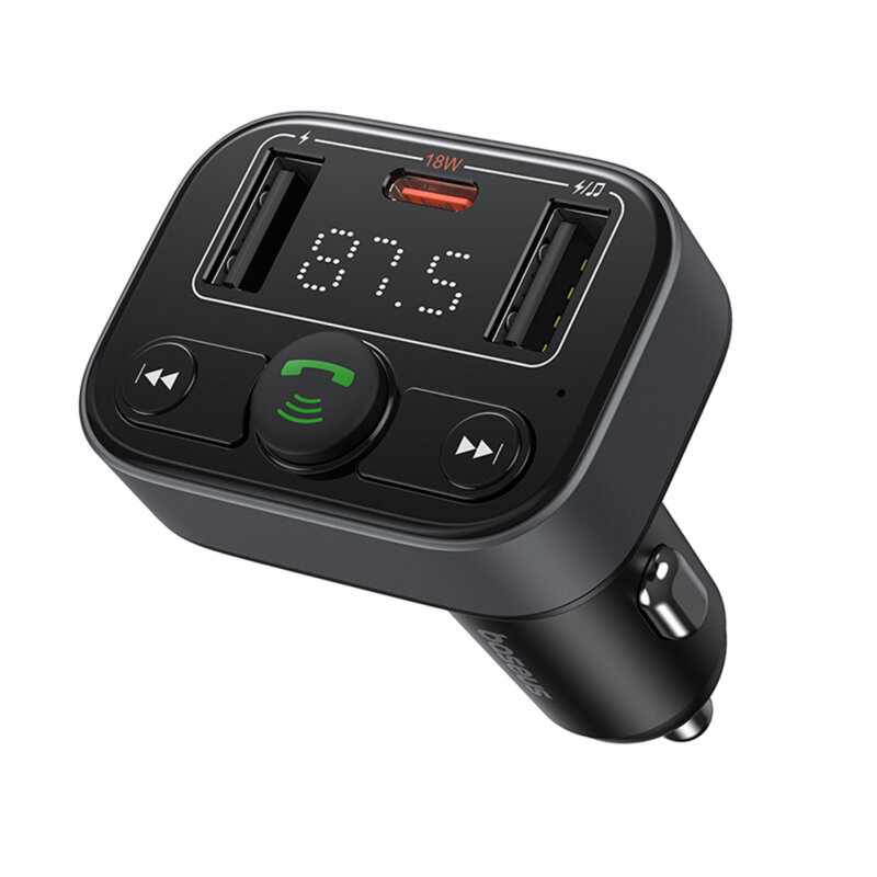 Modulator FM auto Bluetooth PD18W Baseus S-09 Lite, negru