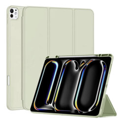 Husa iPad Pro 13 (2024) Techsuit Flex Trifold Pen, verde deschis