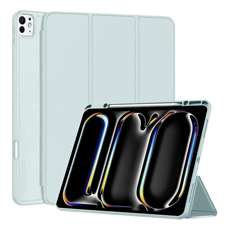 Husa iPad Pro 13 (2024) Techsuit Flex Trifold Pen, bleu