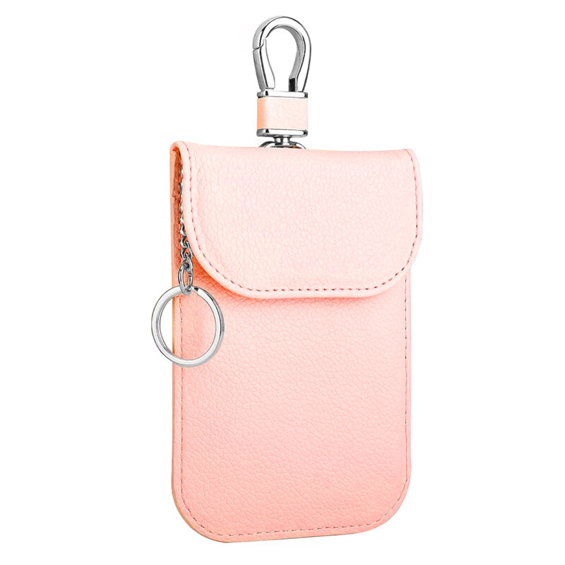 Suport chei cu RFID protection Techsuit AF2, EMF blocker, roz