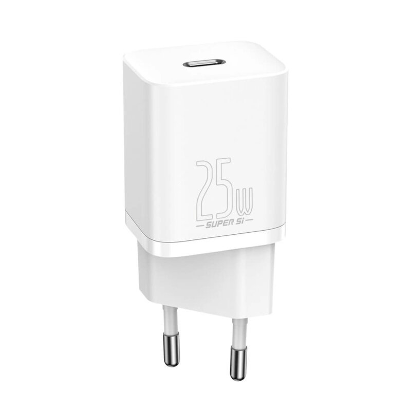 Incarcator priza Type-C 25W Baseus Super Si, alb, CCSP020102