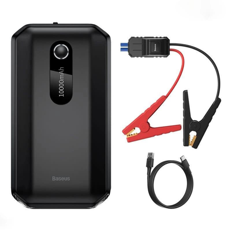 Jump starter/compresor auto portabil 1000A Baseus, negru