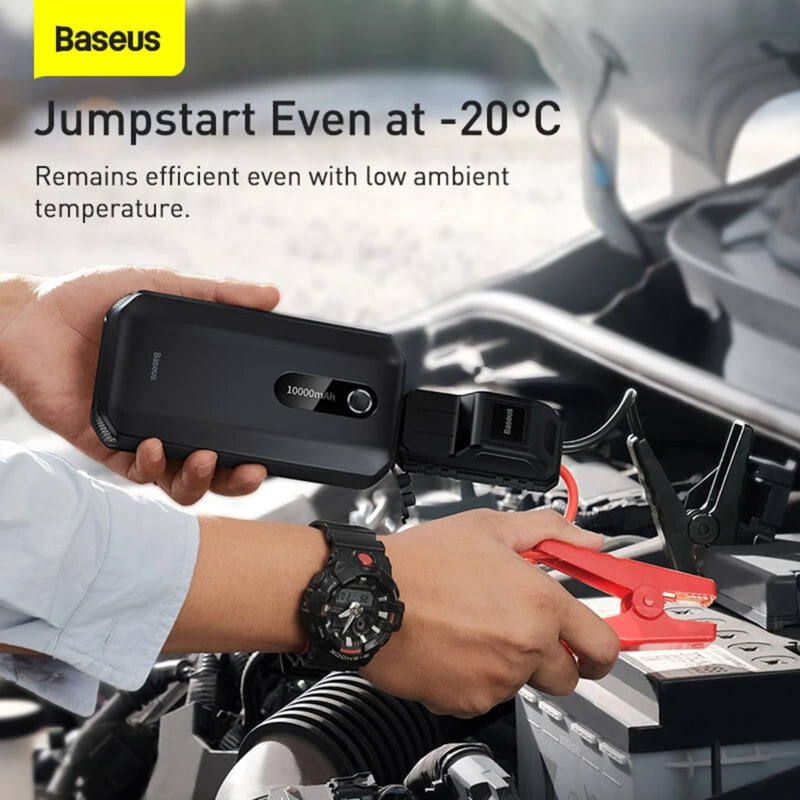 Jump starter/compresor auto portabil 1000A Baseus, negru