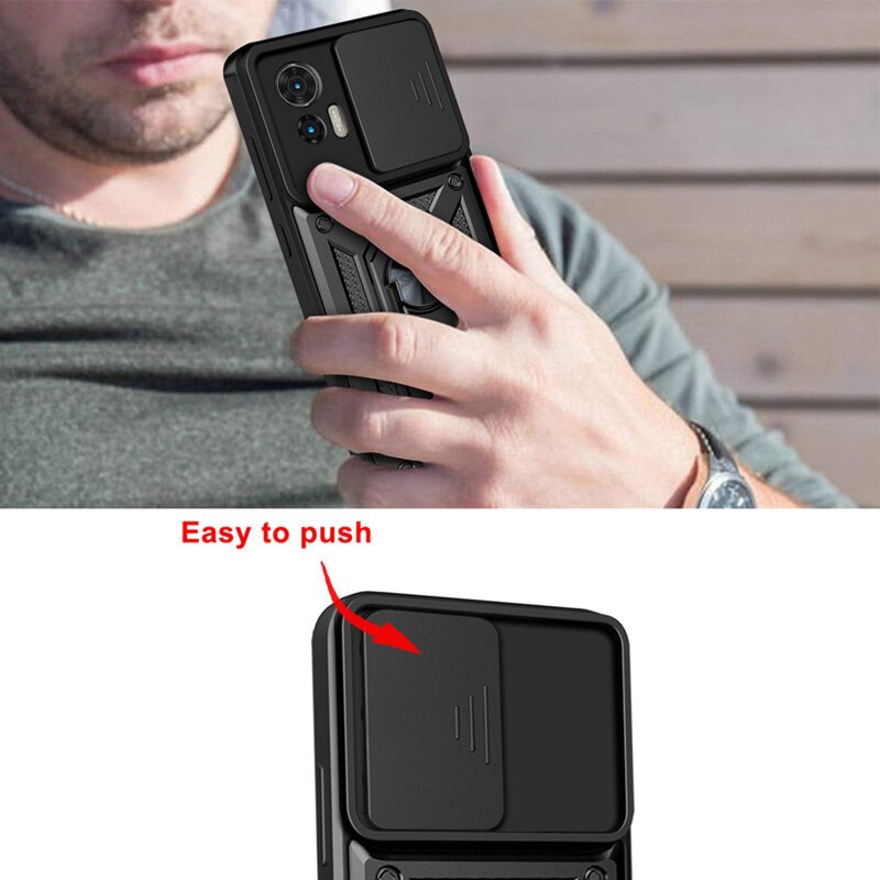 Husa Motorola Moto G85 protectie camera Techsuit CamShield Series, verde