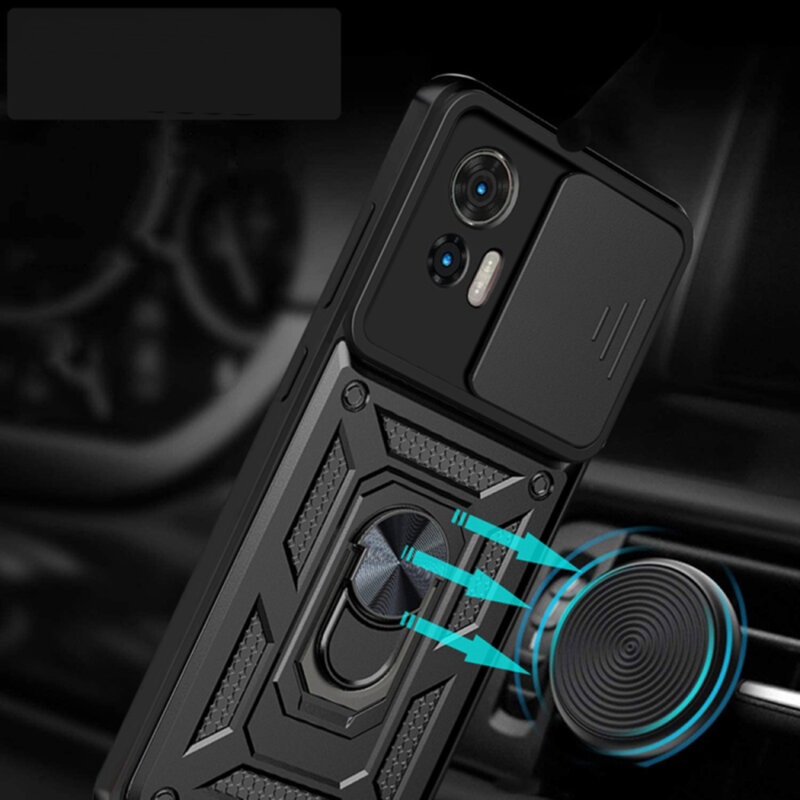 Husa Motorola Moto G85 protectie camera Techsuit CamShield Series, negru