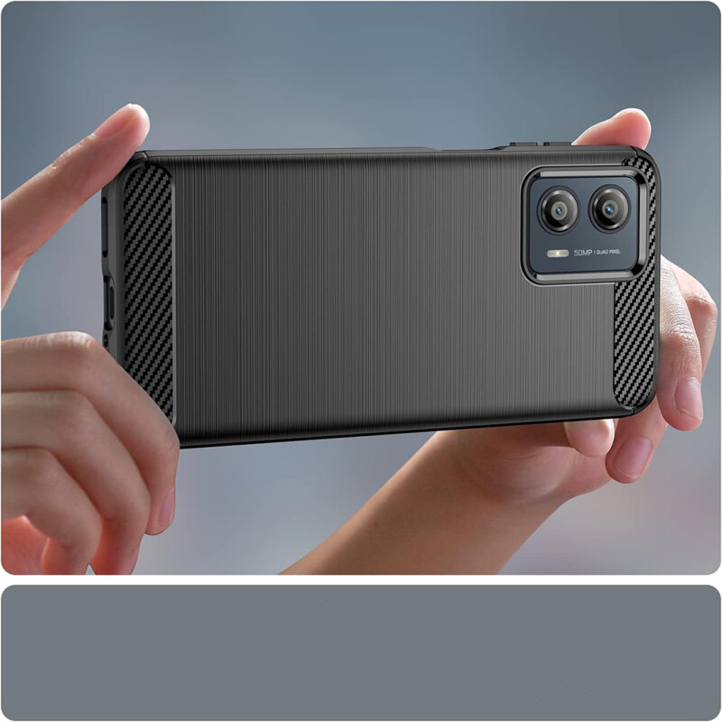 Husa Motorola Moto G85 Techsuit Carbon Silicone, albastru