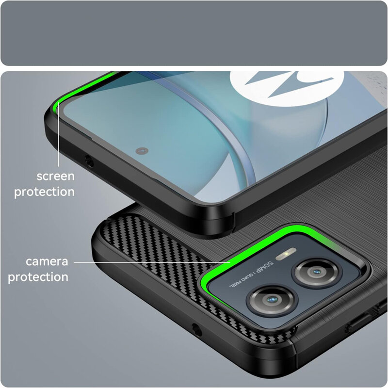 Husa Motorola Moto G85 Techsuit Carbon Silicone, negru