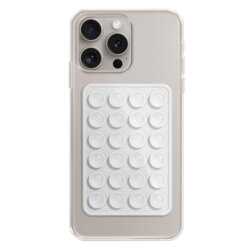Suport adeziv cu ventuze pentru telefon Techsuit SW-PAD, alb