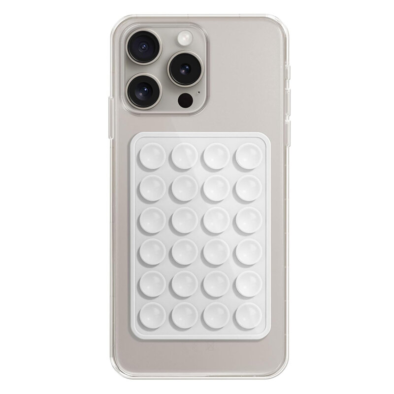 Suport adeziv cu ventuze pentru telefon Techsuit SW-PAD, alb