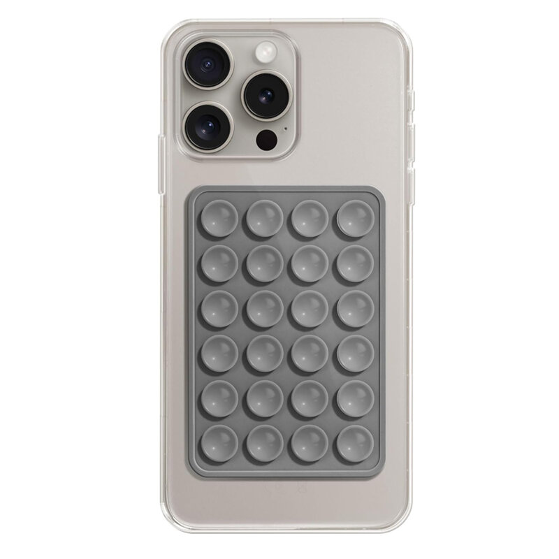Suport adeziv cu ventuze pentru telefon Techsuit ST-PAD, gri