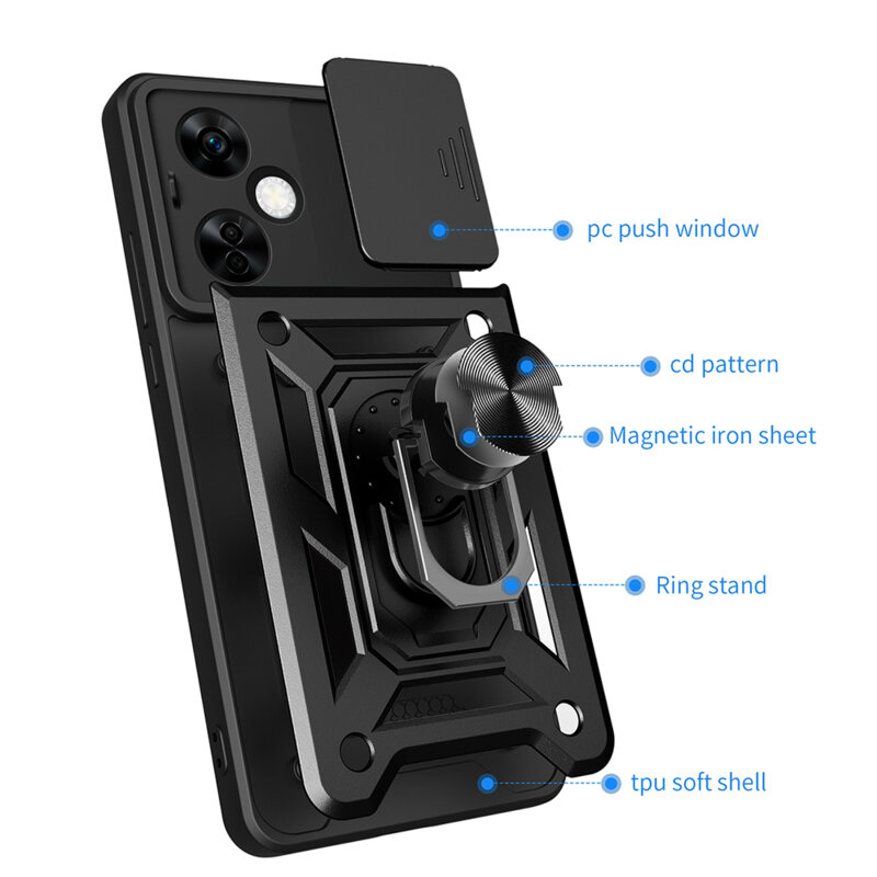 Husa OnePlus Nord CE4 Lite protectie camera Techsuit CamShield Series, verde