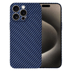 Husa iPhone 15 Pro Max Techsuit Carbonite FiberShell, cyan