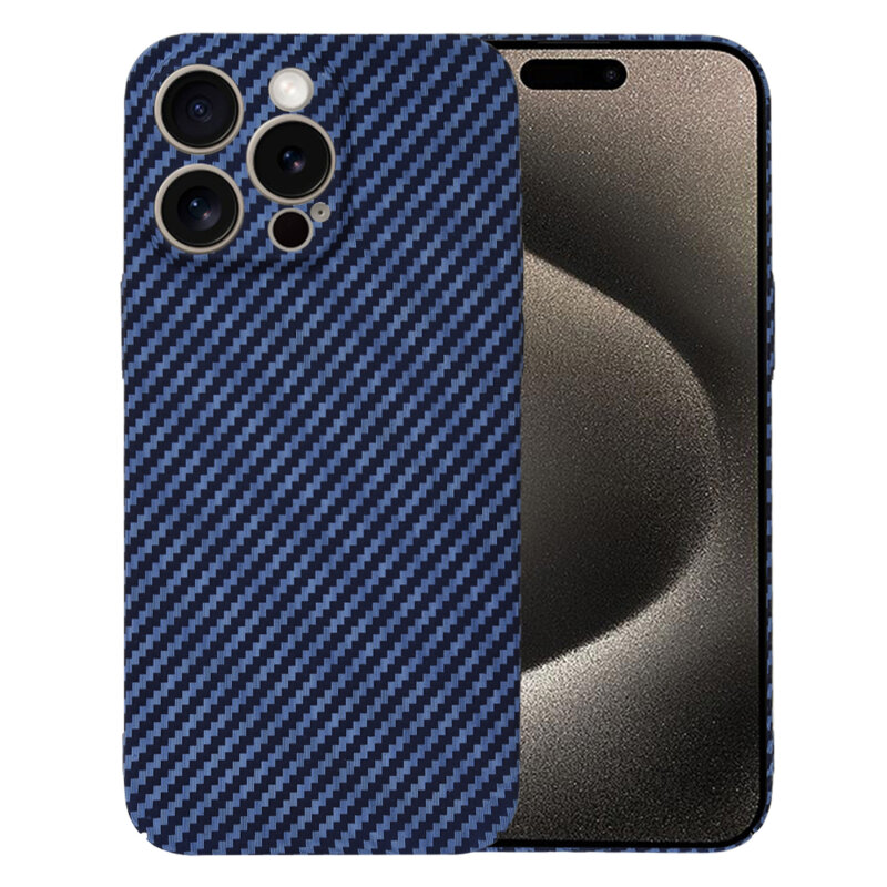 Husa iPhone 15 Pro Max Techsuit Carbonite FiberShell, cyan