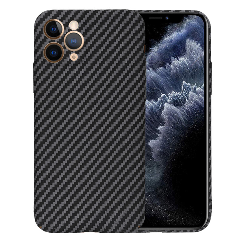 Husa iPhone 11 Pro Techsuit Carbonite FiberShell, negru